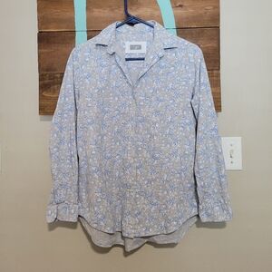 Grayson The Hero Blue Floral Button-Up Lightweight Cotton Shirt Size 2 (Small)